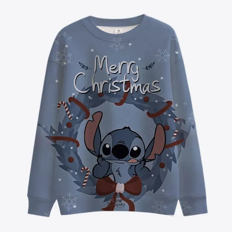 Stitch And Mickey Minnie Christmas Sweatshirt