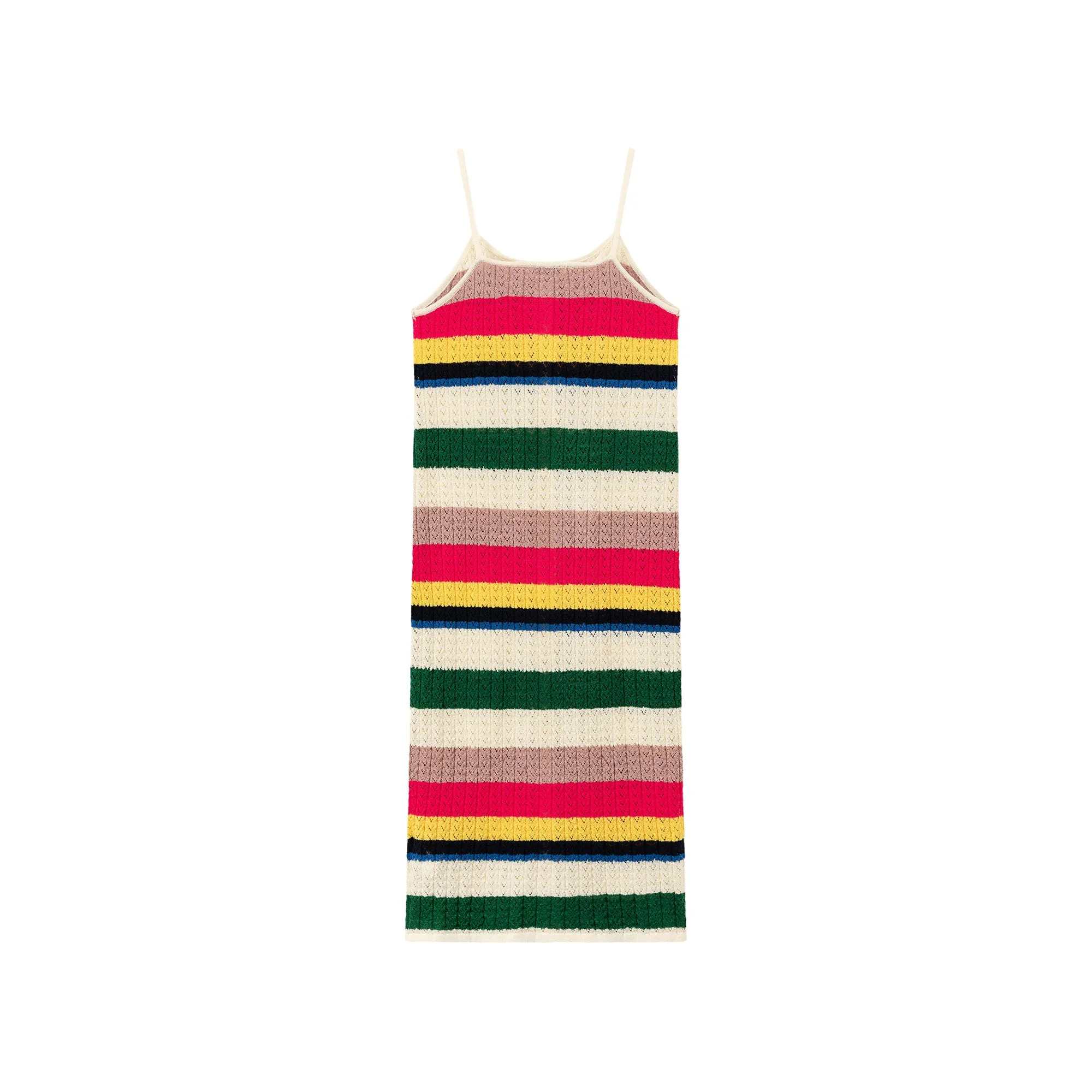 Striped Bustier Button Sleeveless Knit Dress