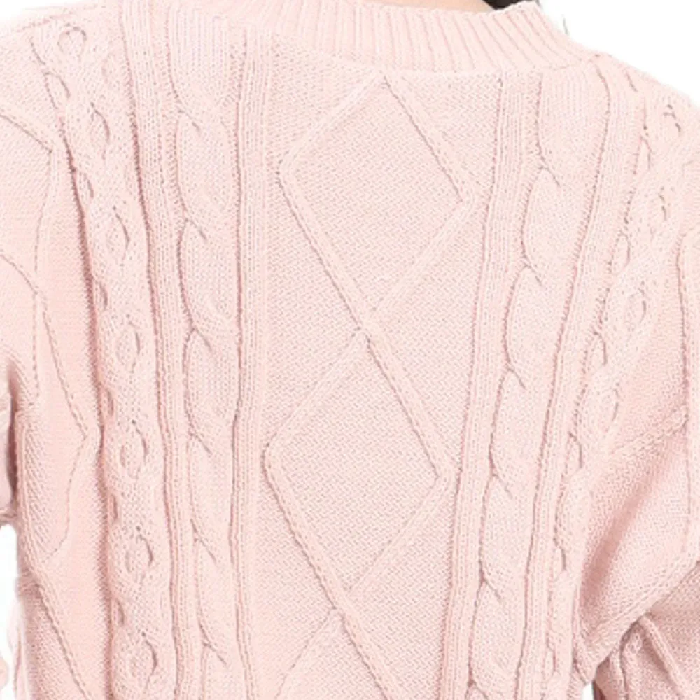 SWEATER PARA MUJER CROP BUTTONS AT FRONT WITH BRAIDED FOREVER 21