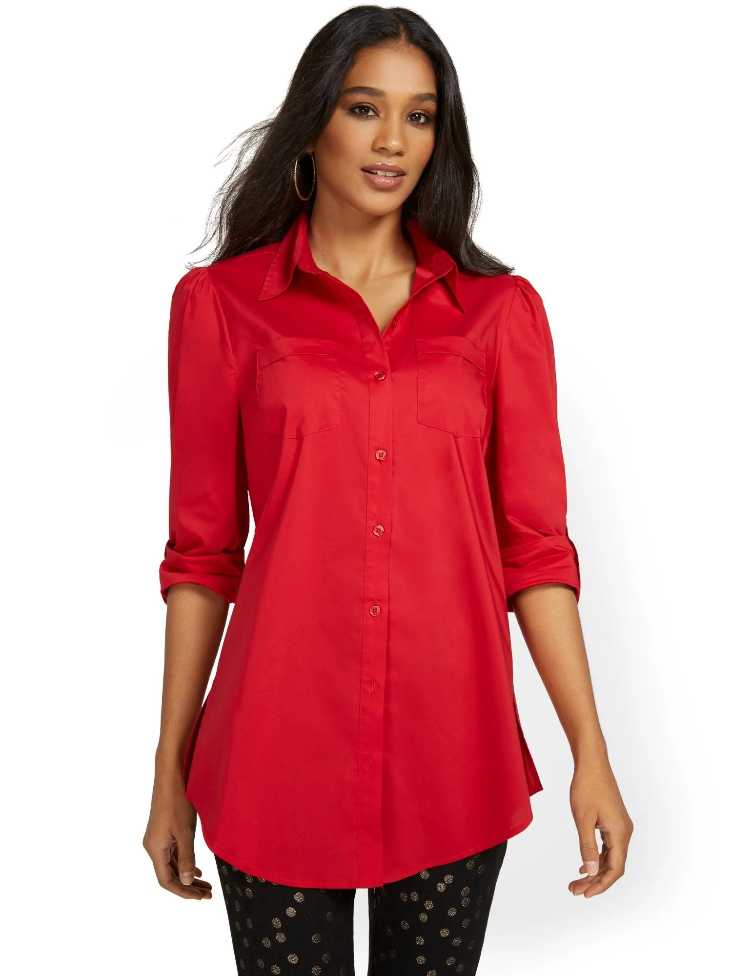 Tall Puff-Sleeve Madison Tunic Shirt