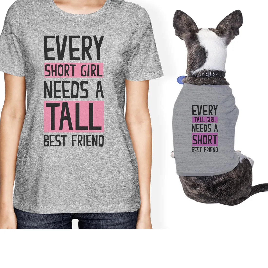 Tall Short Friend Small Pet Owner Matching Gift Outfits For Dog Mom