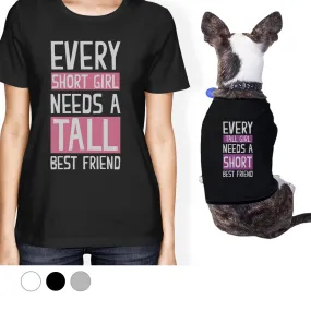 Tall Short Friend Small Pet Owner Matching Gift Outfits For Dog Mom