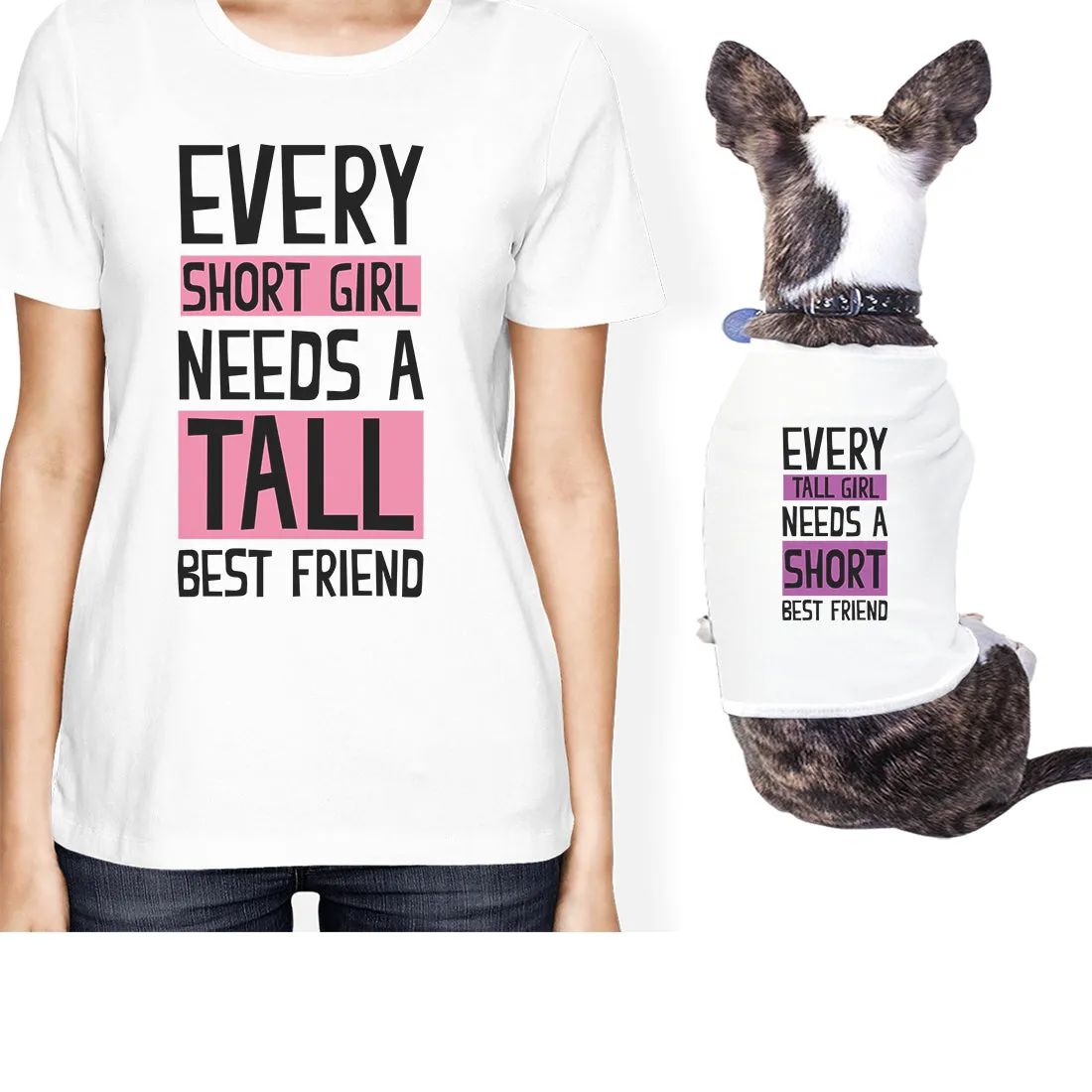 Tall Short Friend Small Pet Owner Matching Gift Outfits For Dog Mom