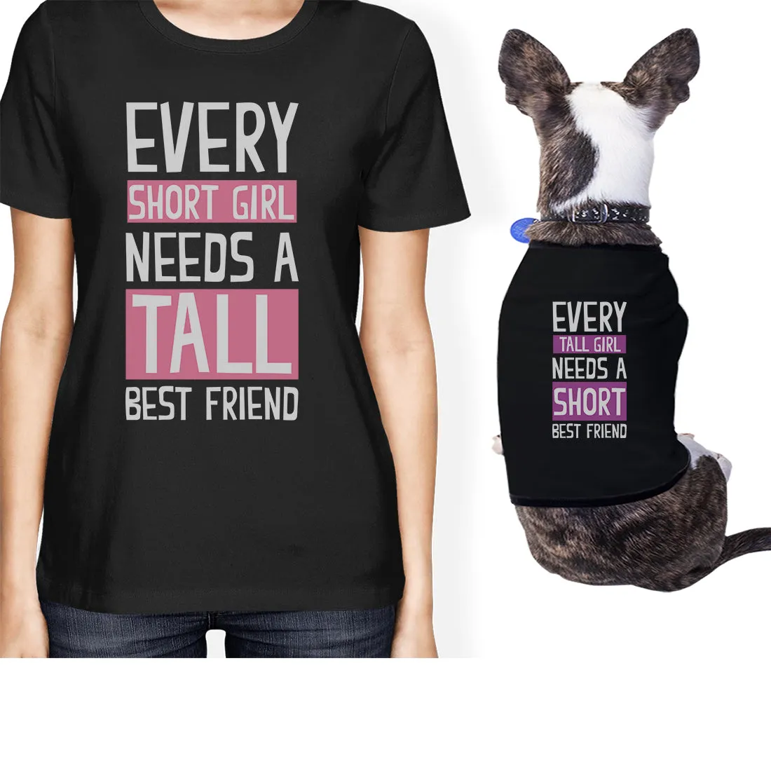 Tall Short Friend Small Pet Owner Matching Gift Outfits For Dog Mom