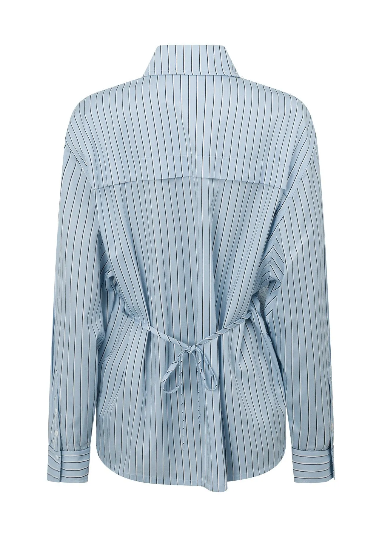 Tie Back Shirt | Glacier Blue Stripe