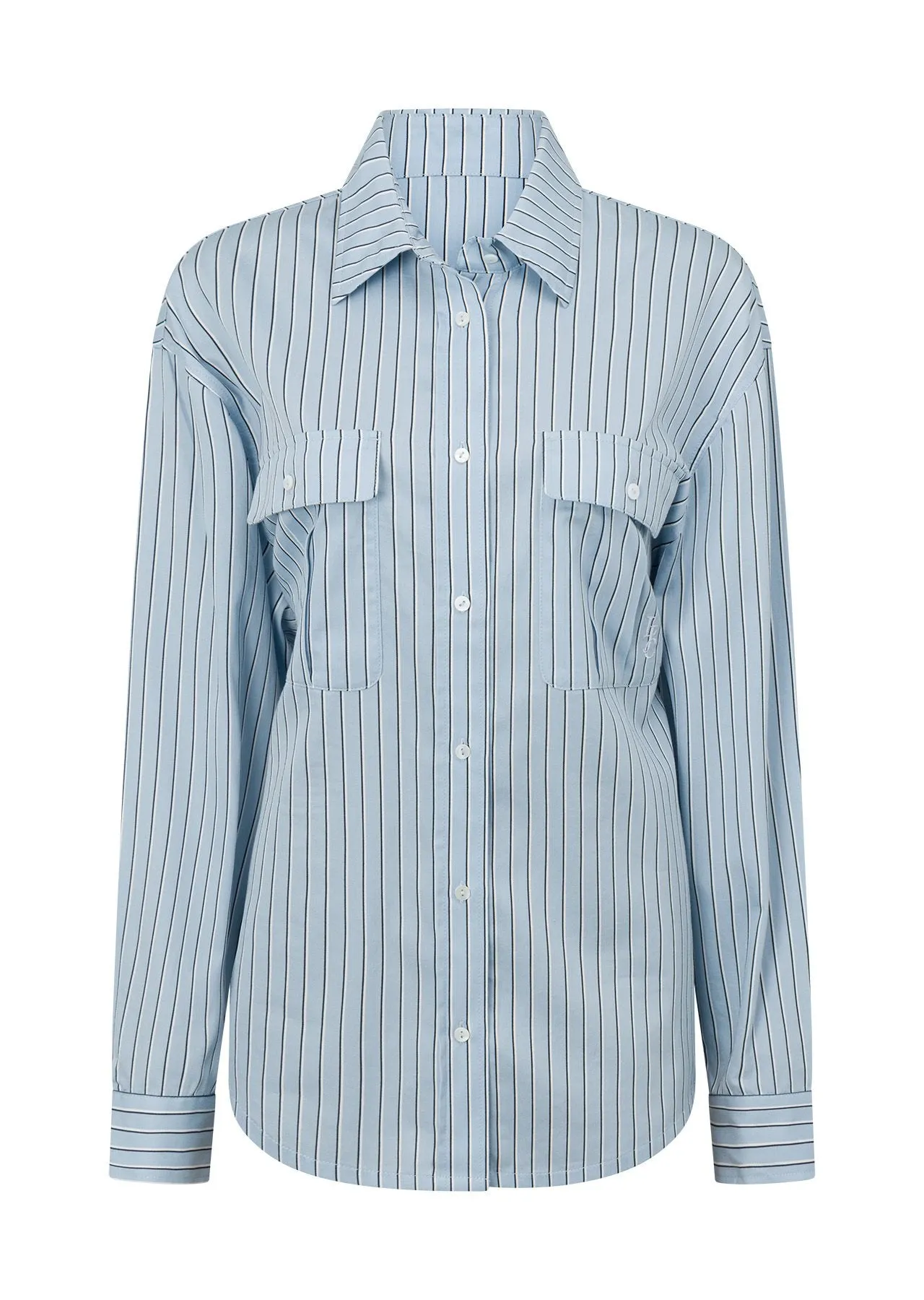 Tie Back Shirt | Glacier Blue Stripe