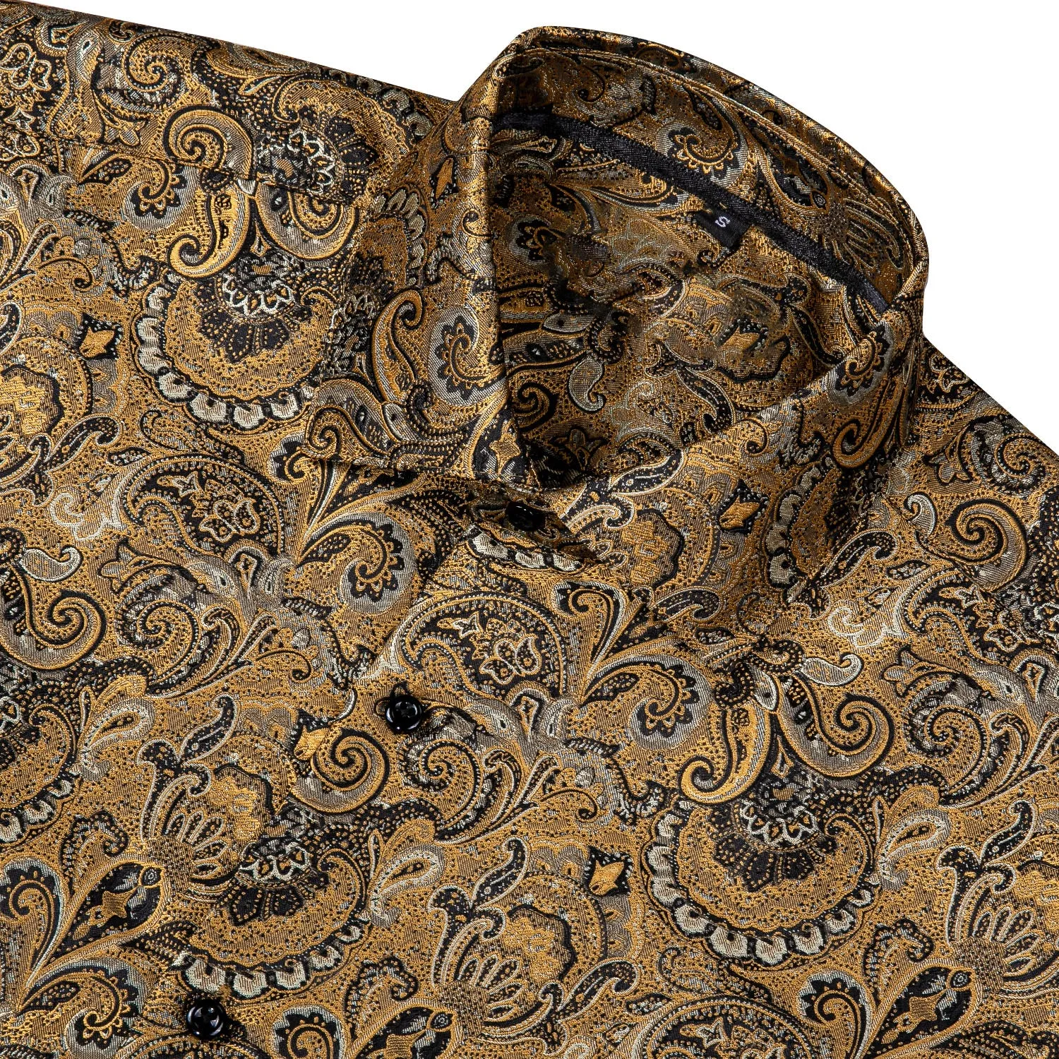 Ties2you Luxury Brownish Yellow Paisley Silk Men's Shirt