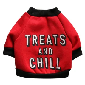 Treats & Chill Soft Cotton Fleece Sweatshirt For Small Dogs