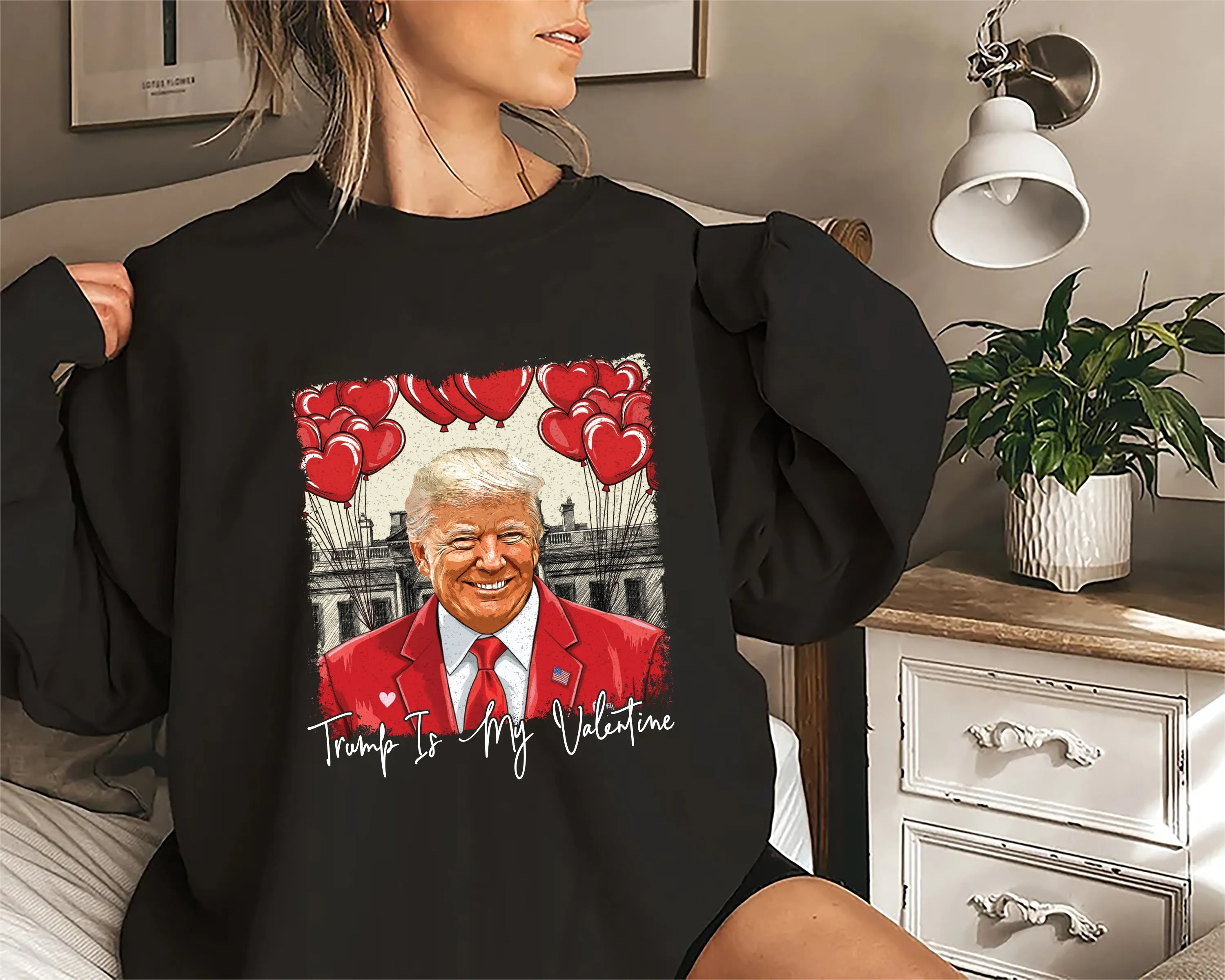 Trump Is My Valentine Sweatshirt, Political MAGA Valentine Pullover