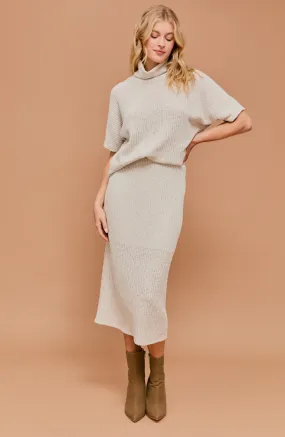 Turtleneck & Midi Skirt Set of 2