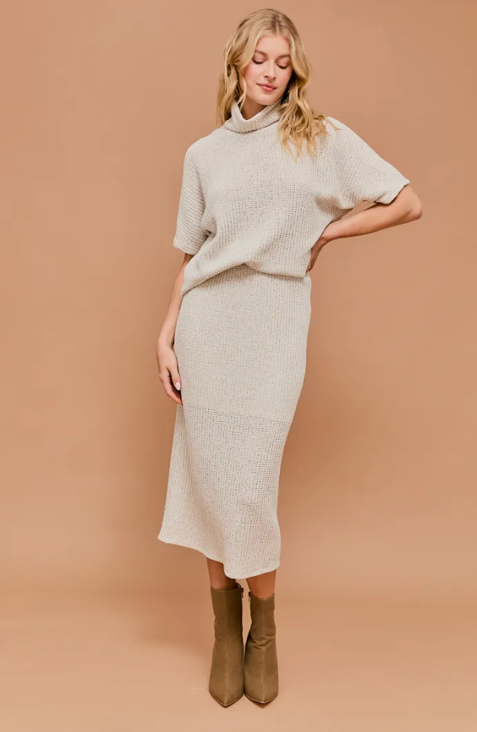 Turtleneck & Midi Skirt Set of 2