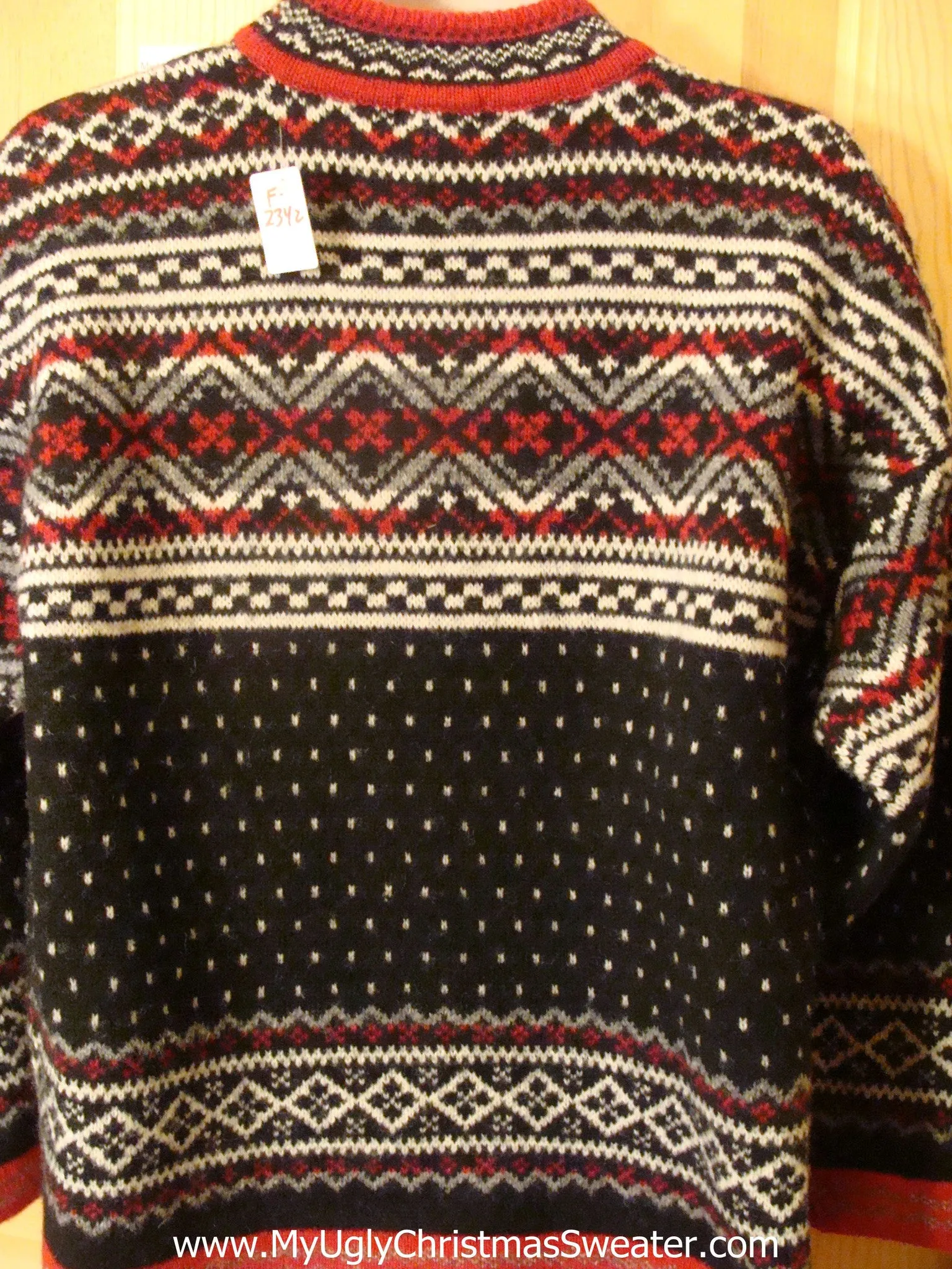 Ugly Christmas Sweater Nordic Pullover Red and Black