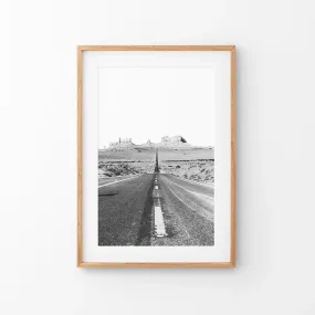 Utah Travel Black White Wall Art Print. Desert Road