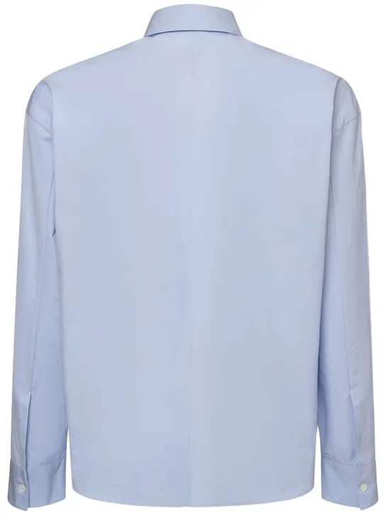 Valentino   Logo embroidery cotton poplin shirt 