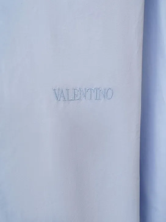 Valentino   Logo embroidery cotton poplin shirt 