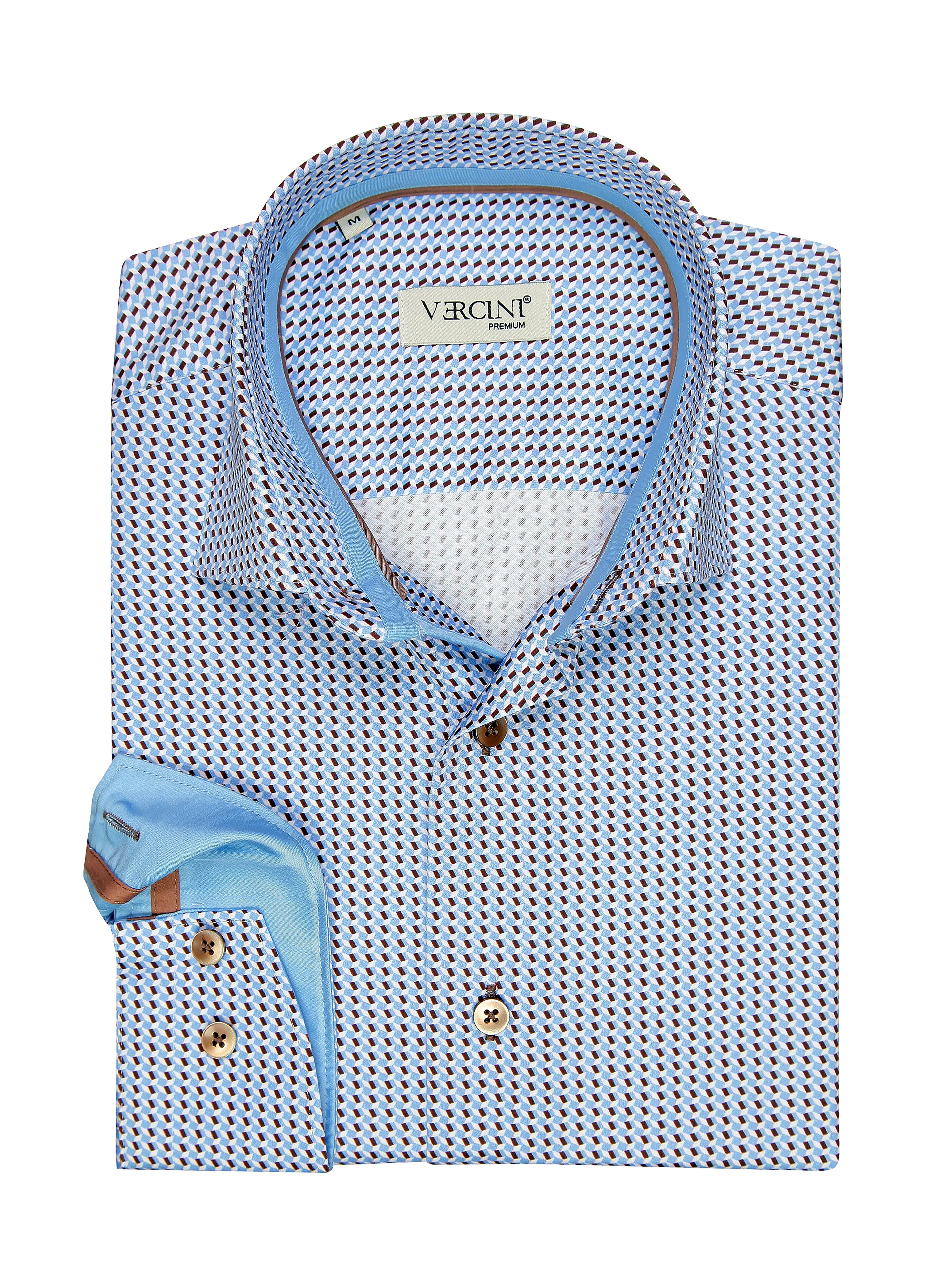 Vercini Geometric Precision Cotton Shirt