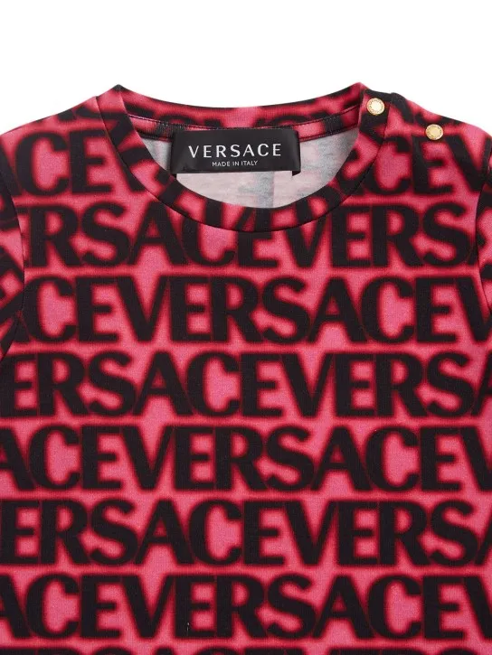 Versace   Logo print cotton jersey t-shirt 