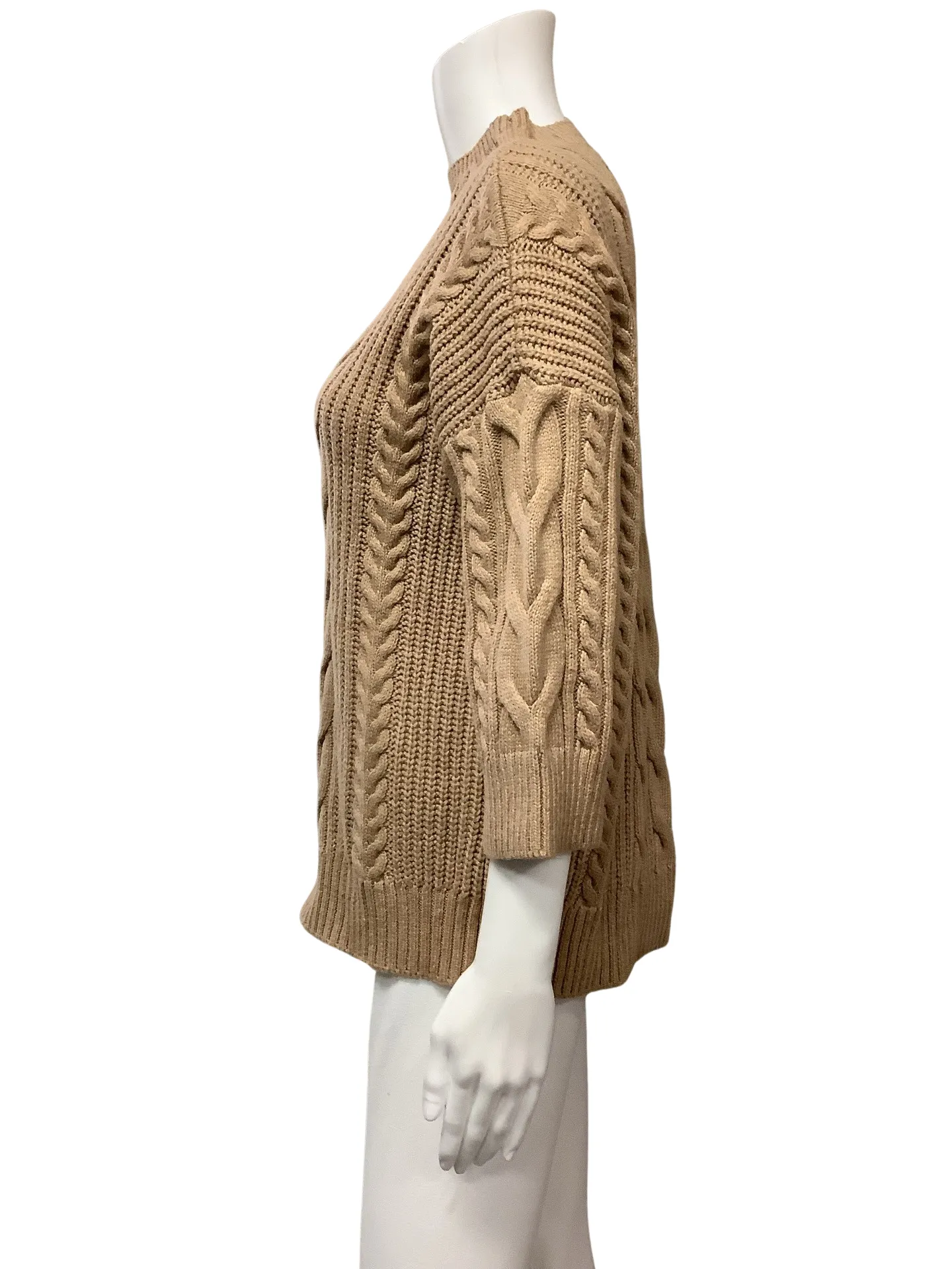 Vince Camuto Women's Sweater Natural Cable Long Sleeve Size: M