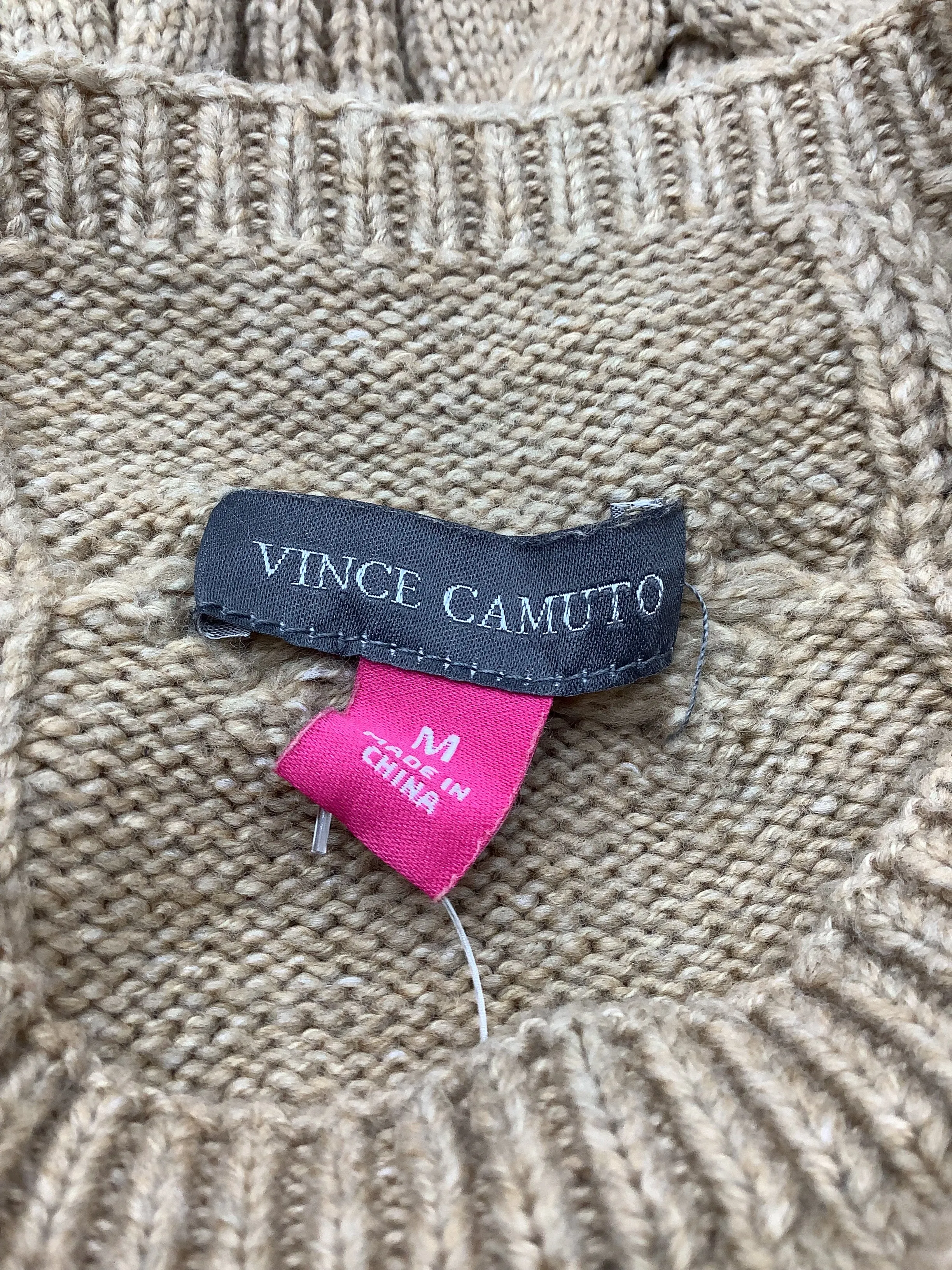 Vince Camuto Women's Sweater Natural Cable Long Sleeve Size: M