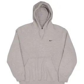 VINTAGE NIKE CLASSIC SWOOSH GRAY HOODIE SWEATSHIRT 2000S SIZE LARGE