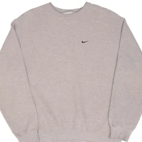 VINTAGE NIKE CLASSIC SWOOSH GRAY SWEATSHIRT 2000S SIZE MEDIUM