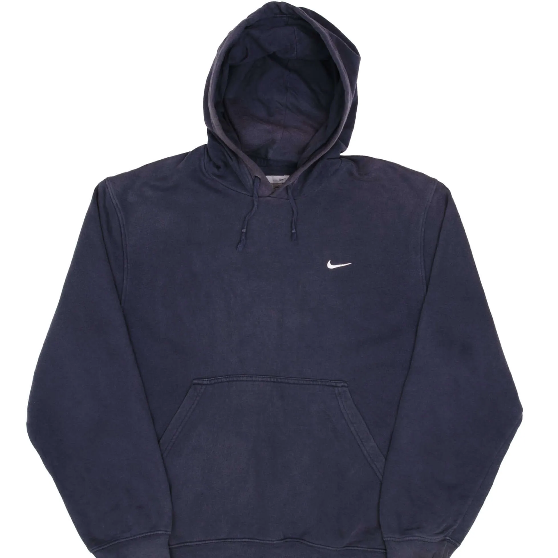 VINTAGE NIKE CLASSIC SWOOSH NAVY BLUE HOODIE SWEATSHIRT 2000S SIZE MEDIUM