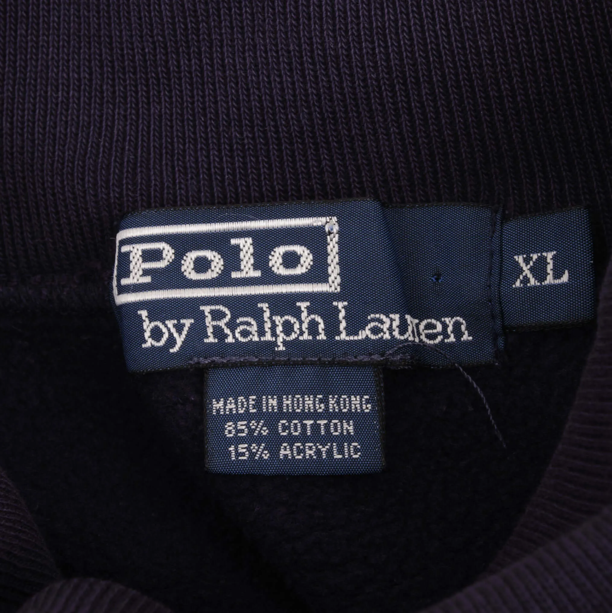 VINTAGE RALPH LAUREN NAVY BLUE CLASSIC TURTLE NECK SWEATSHIRT SIZE XL 1990S