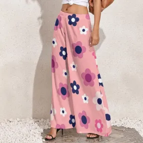 Wide Leg Pants, Retro Pants, Wide Leg Pants Women, 70s Style Pants,70s Inspired, Pink Wide Leg Pants, Floral Pants, Hippie Pants, Boho Pants