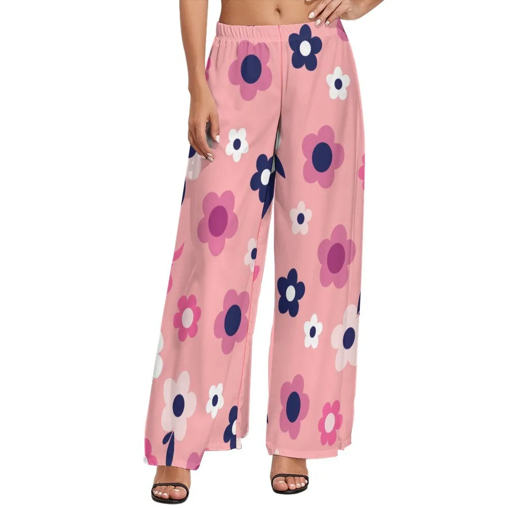 Wide Leg Pants, Retro Pants, Wide Leg Pants Women, 70s Style Pants,70s Inspired, Pink Wide Leg Pants, Floral Pants, Hippie Pants, Boho Pants