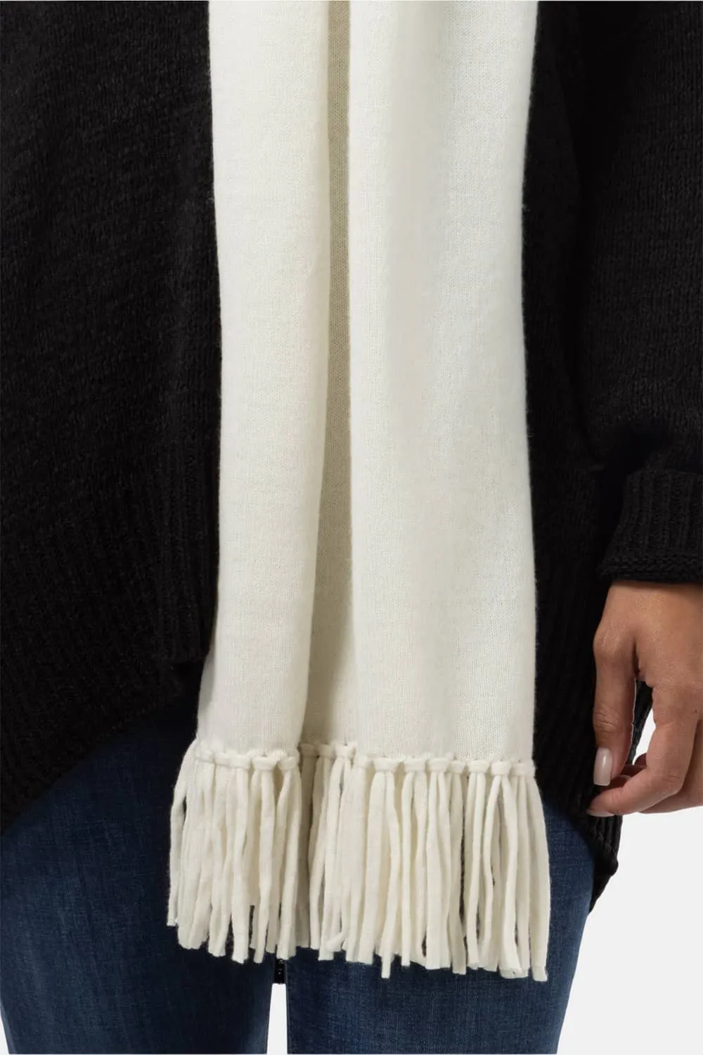 Women's 100% Pure Cashmere Knit Shawl Wrap with Fringe and Gift Box