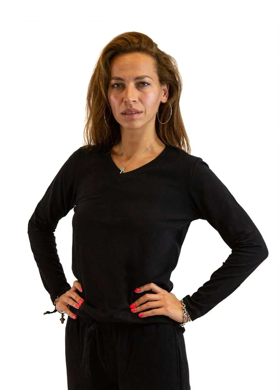 Women's Long-Sleeve Stretch Hemp Shirt