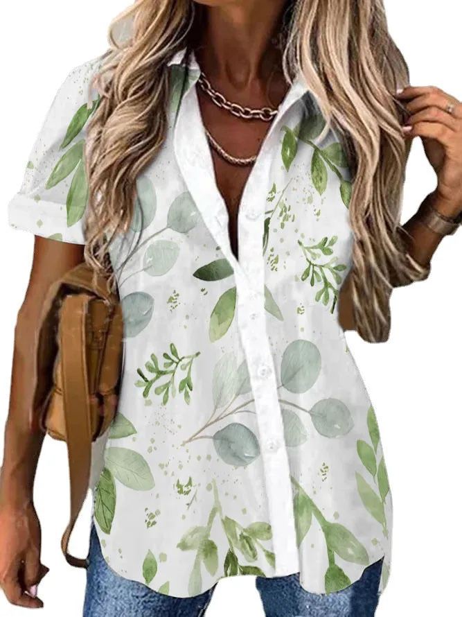 Women's  Shirt Button Lapel Shirt