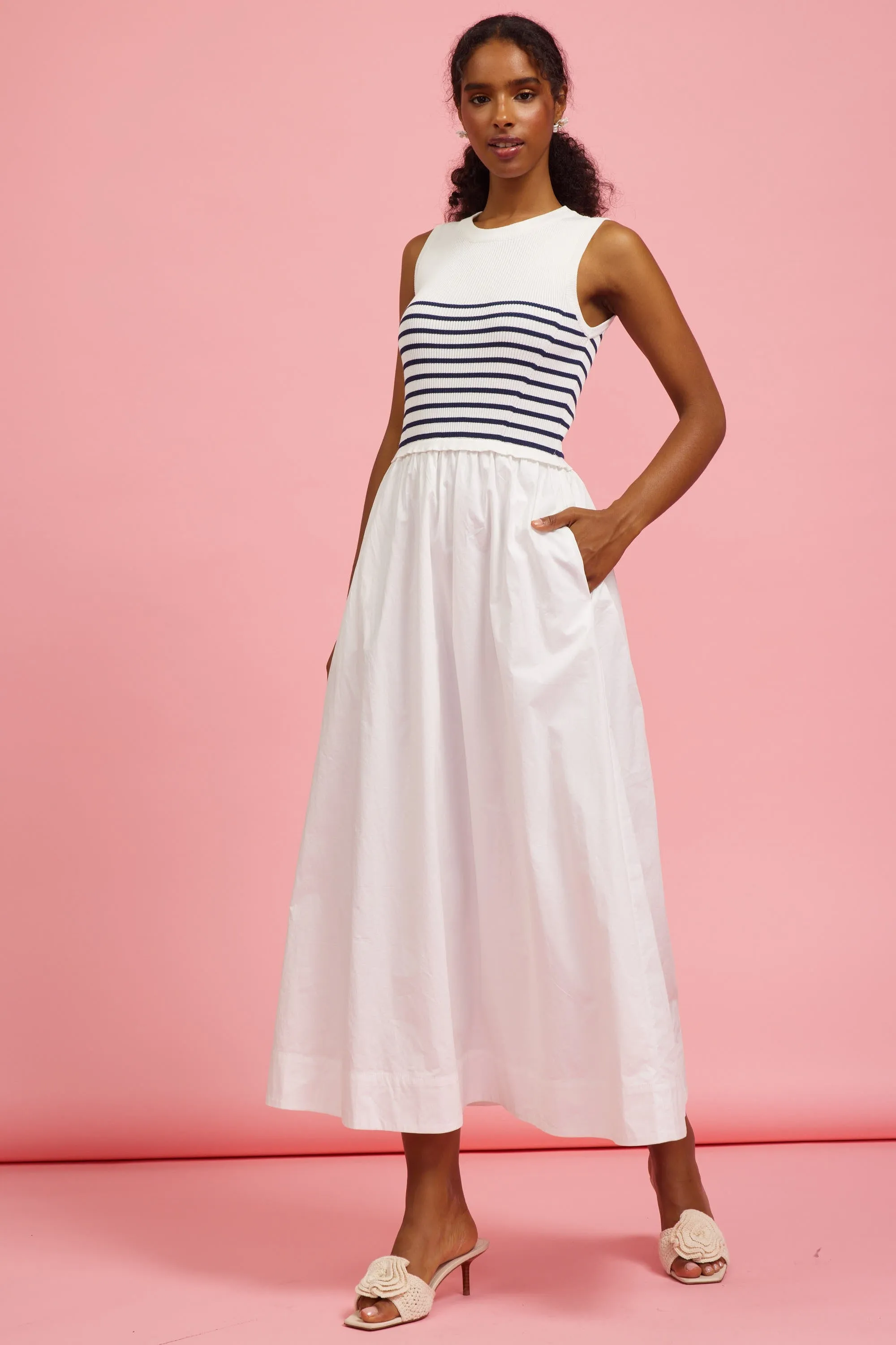 Woven Tank Stripe Maxi Dress