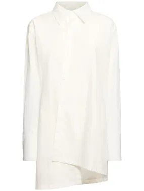 Yohji Yamamoto   Asymmetric cotton poplin shirt 